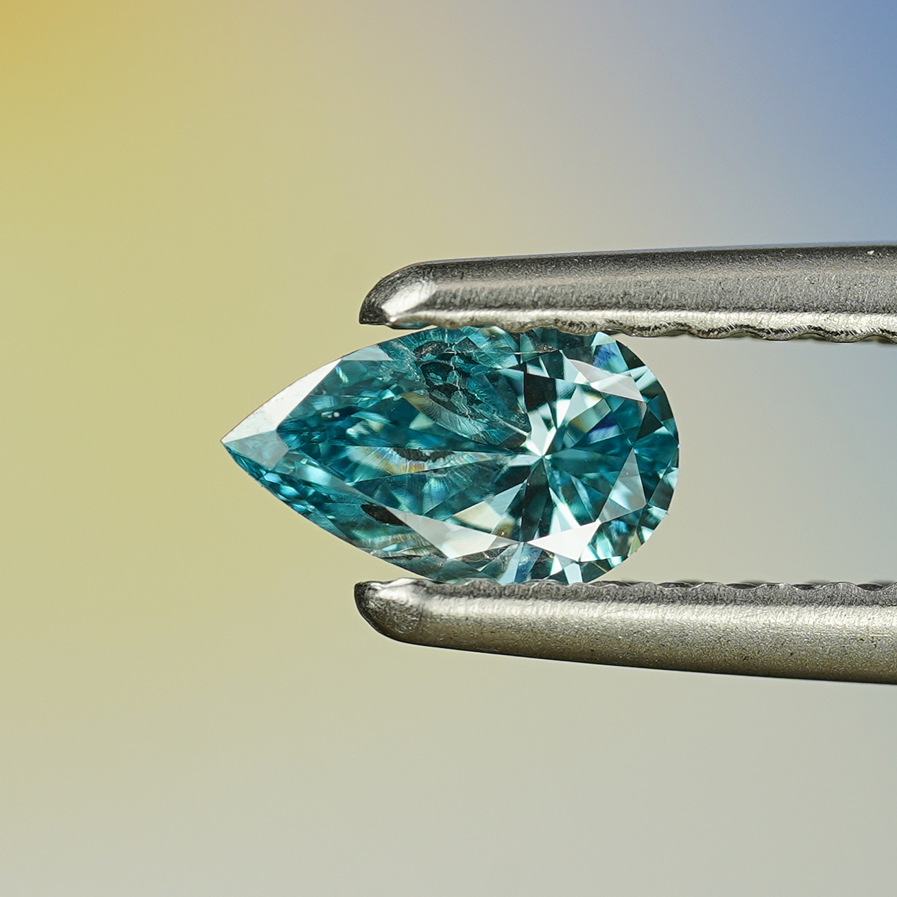 0.29CT Platinum Blue Pear Shape Fancy Color Lab Dimond